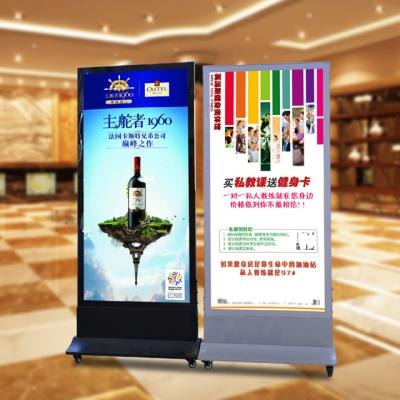 China Advertising Made In China High Brightness Indoor Shop Advertising Signs Led Aluminum Frame Floor Light Box for sale