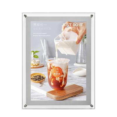 China High Brightness Indoor Poster Display LED Light Box Indoor Ultra Thin Acrylic Shop Advertising Display for sale