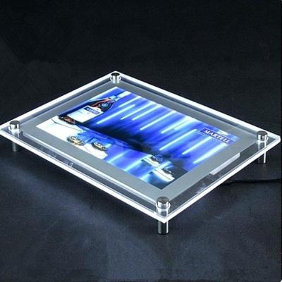 China Indoor Crystal Poster Frame Acrylic Led Light Box for sale