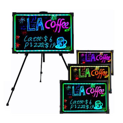 China Outdoor Advertising New Pizarra Led Led Signboard 50*70cm Glow Luminous 60*80cm Led Writing Board With Fluorescent Light Box Drawing Board Ad for sale