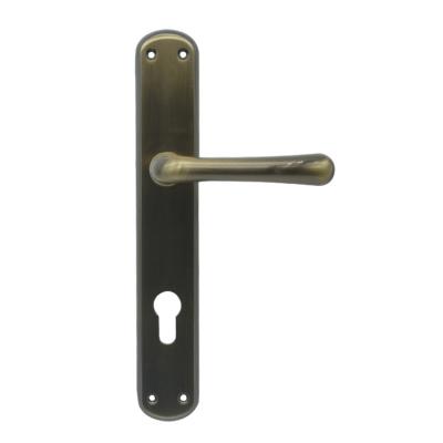 China Modern Zinc Alloy Metal Door Handle With Wooden Plate Door Handle Design for sale