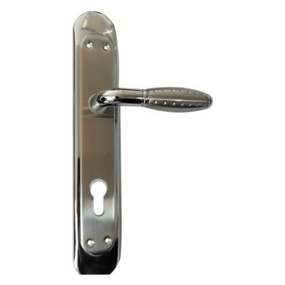 China Modern cheapest door handle lockset aluminum door handles with plate bedroom alu handle for sale