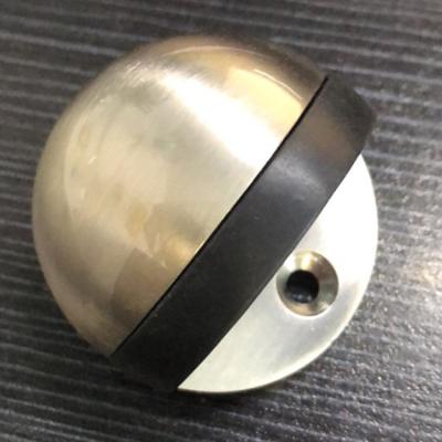 China 304 Stainless Steel Fittings Hardware Furniture Round Door Floor Hemispheres Commercial Modern Half Moon Bracket Door Stopper Round for sale