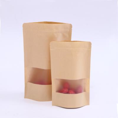 China Recycled Materials Food Grade One Kraft Bag Frosted Window Bag for sale