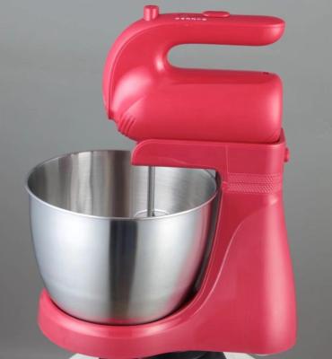 China Beater Ejector Button Dough Mixer with Rotation Bowl Electric Food Egg Hand Mixer 5 Speed ​​for Kitchen Mixer for sale