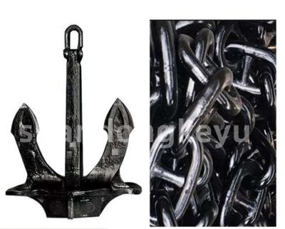 China Cast Iron Marine Hardware Type A Since C Hall Anchor With Chain For Marine Ships And Boats for sale