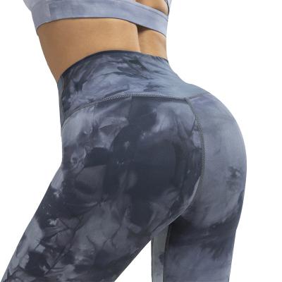 China Seamless Women's Breathable Yoga Clothes Tie Dye High Quality Quick-Drying Hip Pants Yoga Pants Fitness Pants for sale