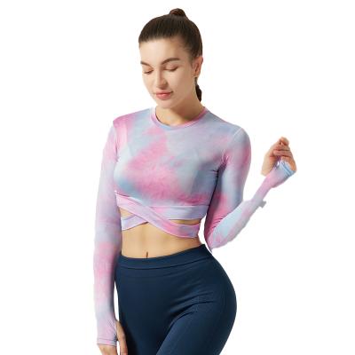 China Breathable Ladies Yoga Sports Long Sleeve Top Running Training Light Weight, Breathable And Quick-Drying for sale