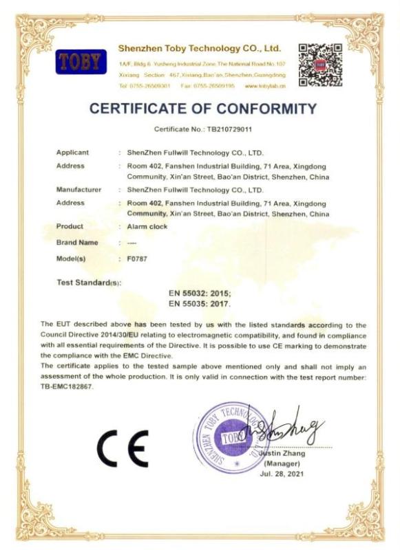 CE - Shenzhen Fullwill Technology Co., Ltd.