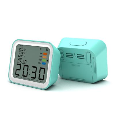 China Fullwill Digital Alarm Clocks Temperature High Quality Date Display Double Alarm Clocks Classic Style Table Clock With Dimmable LED Backlight for sale