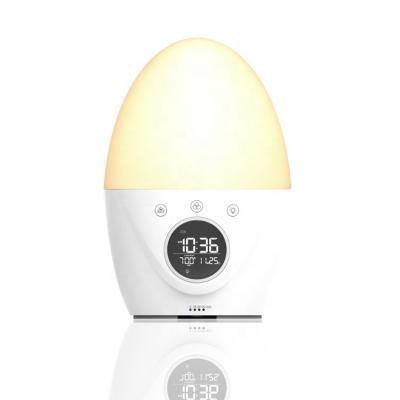 China Calendars Night Light Alarm Clock Sleep Trainer Children For Kids Cartoon White Led Geometric for sale