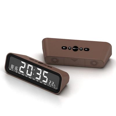 China CLASSIC Portable Desktop Speaker Travel Temperature and Humidity Multifunction Desk Clock FM with Alarm Clock for sale