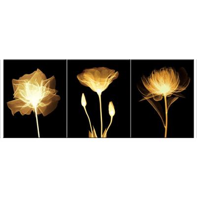 China Handmade Rhinestone Diamond Painting Kits Home Decor DIY Design Wall Art 3 Panel Lotus Flower Abstract Oil Painting 3D Model 2020 New for sale