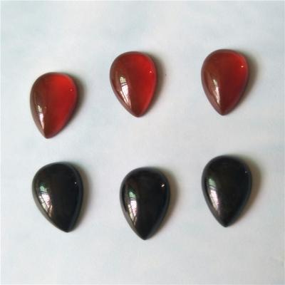 China Dichroism/Dichroic Wholesale Black Red Natural Agate Pear Cut Drop Cabochon Gemstone Jewelry Accessories for sale