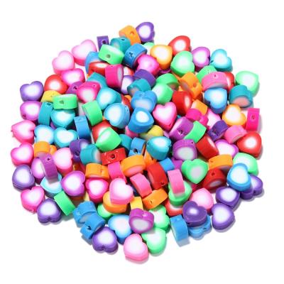 China 100 PCs Ceramic/Big Bag Hole Heart Polymer Clay Love Beads For Handmade Diy Jewelry Making Accessories for sale