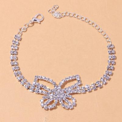 China Trendy Butterfly Anklets Women Gold Plated Zircon Foot Chain 2021 Summer Beach Party Jewelry for sale