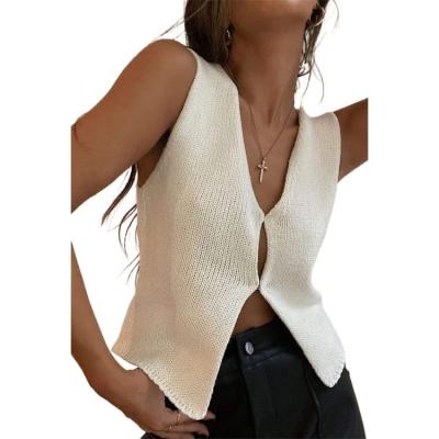 China free shipping Anti-wrinkle women knitted sleeveless shoulder pads or turtle neck tank top button down crochet sweater vest for sale