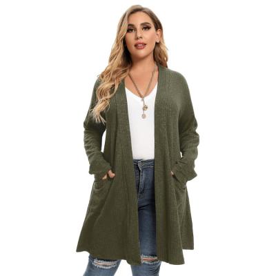 China new design Anti-wrinkle 2023 Open Front Knit Long Sleeve Tops with pockets for women plus size lightweight cardigan sweater for sale