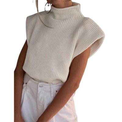 China Anti-wrinkle Neck OEM Factory Women Top Knit Vest Tops Sleeveless Ribbed Pullover Tank Sweater for sale