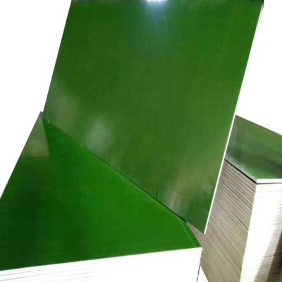 China 16mm 18mm exterior poplar green color pp material plastic sheet faced marine plywood sheet for construction for sale