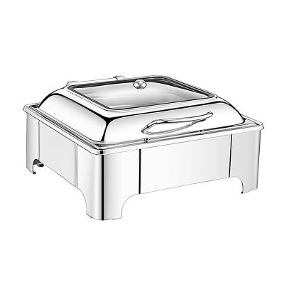 China Wholesale Eco-friendly 9L Heater Eco-friendly Rectangular Hydraulic Hot Pot Stainless Steel Buffet Food Buffet Hot Pot Cooking Stove for sale