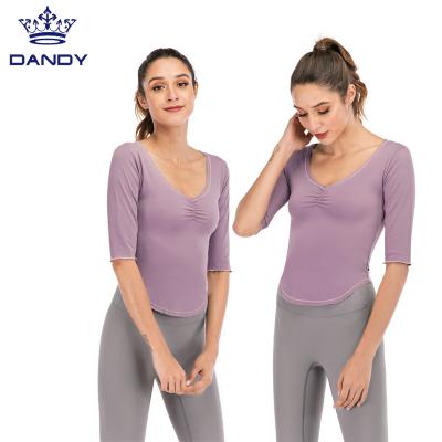 China Hot Selling Seamless Elbow Sleeve Yoga Shirt Breathable Plus Size Tank Top For Women for sale