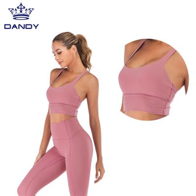 China New Fashion Breathable Women's Sexy Seamless Sports Top Padded Cross Back Fitness Yoga Bra for sale