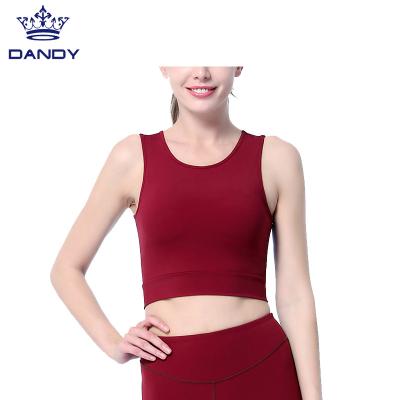 China Breathable Customized Sexy Bra Top Spandex And Sports Fitness Nylon Crop Tops for sale