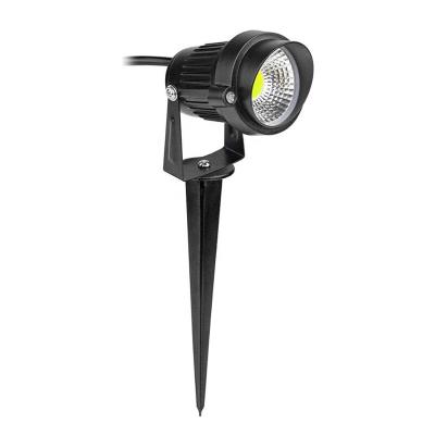 China Outdoor Waterproof Garden Cap Design Metal Lawn Light 5W Cob Led Spike Light Black for sale