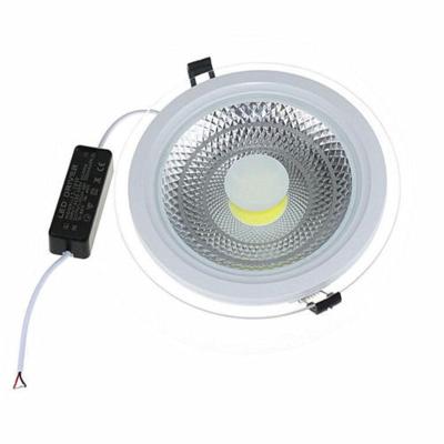 China Hotel 5w 12w 18w 25w round square recessed 3 colors cob led light glass panel price for sale