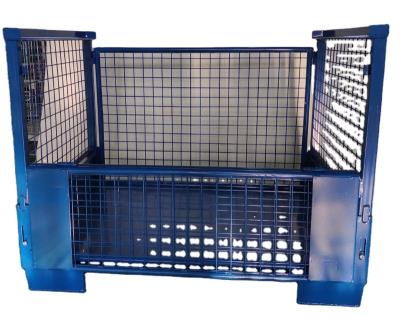 China Storage Cage Warehouse Wire Mesh Container Folding Stackable Folding Steel Mesh Folding Box Pallet for sale