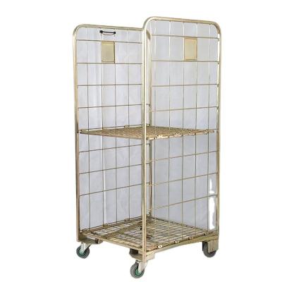 China Warehosue Roll Cage Trolley Application Options Flexible Roll Container 3 or 4 Sided Stackable Rolltainer for sale