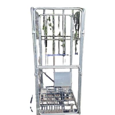 China Industrial 4 Sided Roll Pallet Cage Container Trolley With Two Front Half Doors for sale