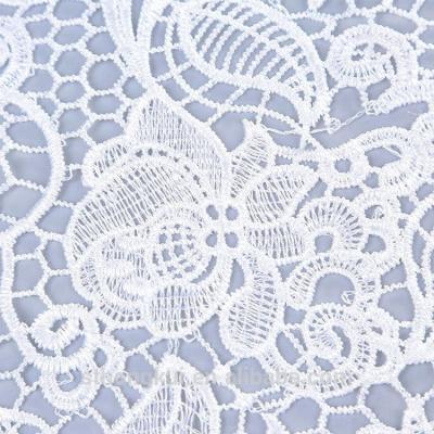 China Cheap 100% chemical viable lace fabric polyester embroidery lace trim in Shantou factory for sale