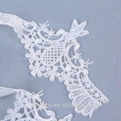 China Fancy Sustainable Polyester Manufacturing Lace Rope Shantou Embroidery Lace Trim Water Soluble Exporter for sale