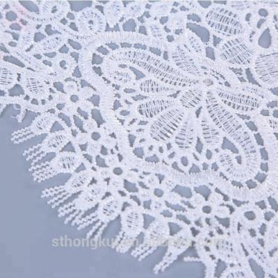 China Fancy Embroidery Designs Durable Water Soluble Polyester Jacquard Fabric For Cloth Decoration for sale