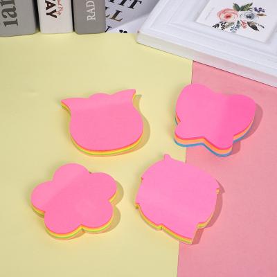 China Loose Leaf Kawaii / Cute / Cartoon Strong Adhesive Can Tear N Times To Stick Rainbow Color Square Self Adhesive Message Notes 100 Pieces for sale