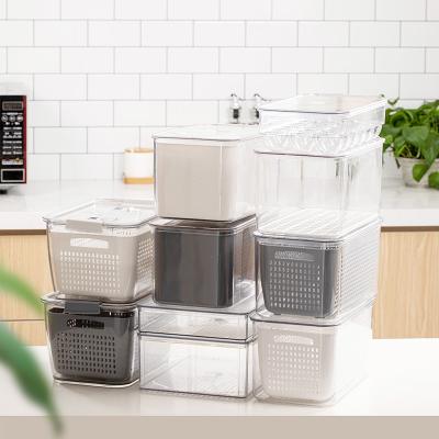 China Freshness Keeping Home Kitchen Storage Organizer Basket Double Layer Vegetable Drain Basket For Kitchen Storage for sale