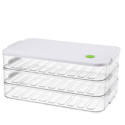 China Freshness Preservation Can Be Kitchen Refrigerator Organizer Plastic Food Crisper Refrigerated Food Storage Box--Three Layers for sale