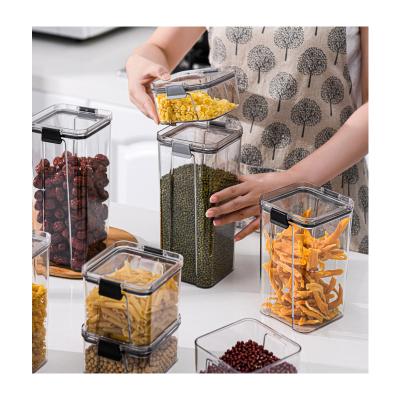 China Freshness Preservation Kitchen Pantry Air Tight Plastic Containers Food Storage Box Trash Cans With Lid for sale