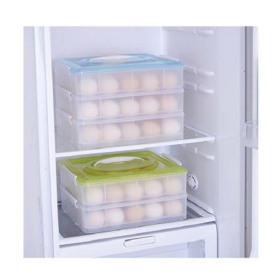 China Sustainable Plastic Double Layer PP Egg Fridge Storage Box Multi Purpose Egg Tray Container for sale