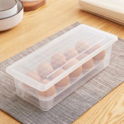 China Transparent 10 Grid Refrigerator Kitchen Egg Storage Box Viable Plastic Stackable Egg Storage Box With Lid for sale