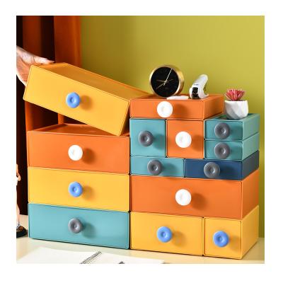 China Stabilization Desktop Minimalist Storage Box Drawer Container Modern Stacking Plastic Desktop Storage Box for sale