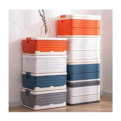 China Gray And White Collapsible Storage Container House Sustainable Stackable Folding Storage Boxes for sale