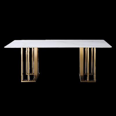 China Modern High Quality Modern Square Shape Luxury Marble Dining Table Side Durable Table for sale