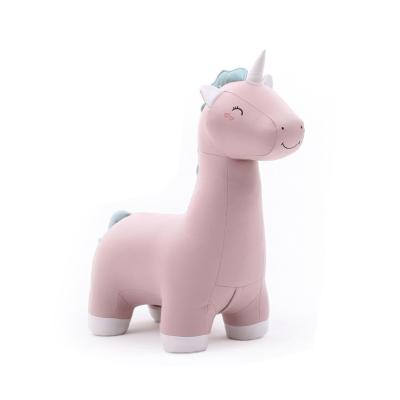 China New Design Cute Kids Favorite Unicorn Ottoman Animal Shape Low Foot Rest Soft Stool for sale