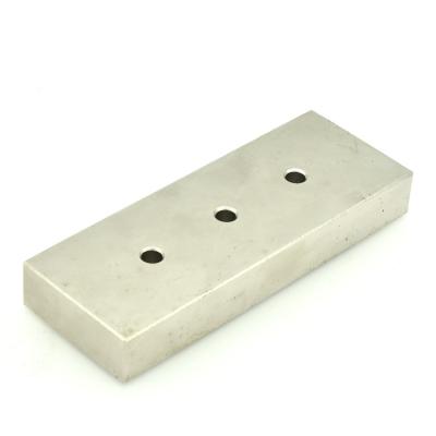 China Industrial Cheap N52 Magnet Rectangle Block Neodymium Magnet NdFeB Magnet With 3 Hole for sale