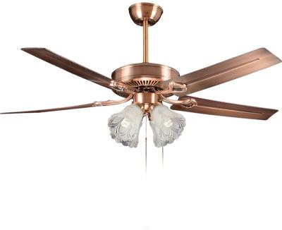 China Positive 2021 Hot Selling Stylish Small Antique Brass Exclude Bulb Iron Fan for sale