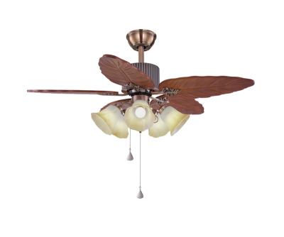 China 2021 Positive China Antique Solid Wood Brass Electric Remote Control Fans for sale