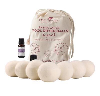 China Non-Toxic Natural Merino Cleaning Fabric Softener , Wholesale 100% Reusable Natural Felt Wool Dryer Balls for sale